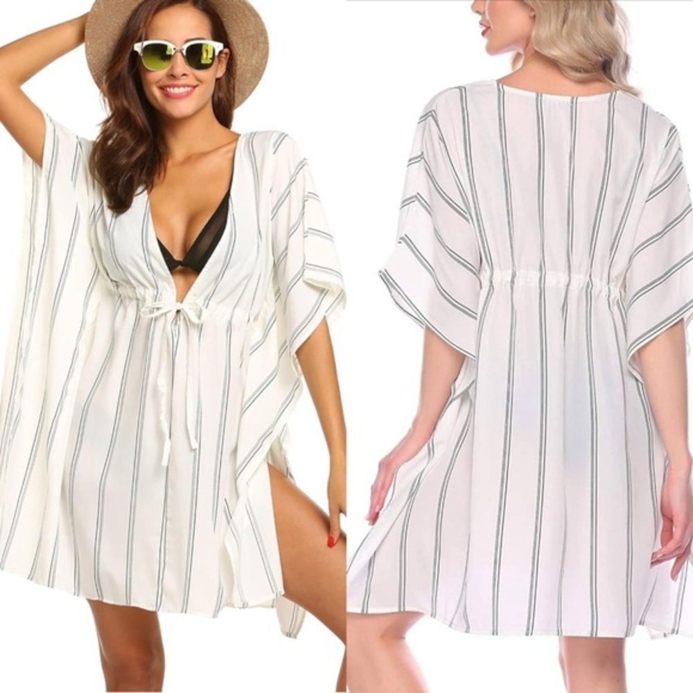 NWT Swimsuit Cover Ups for Women V-Neck Oversized Beach Bikini Cover Ups  SIZE M